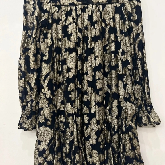 Anthropologie black and metallic gold Dress, Small - Picture 6 of 7